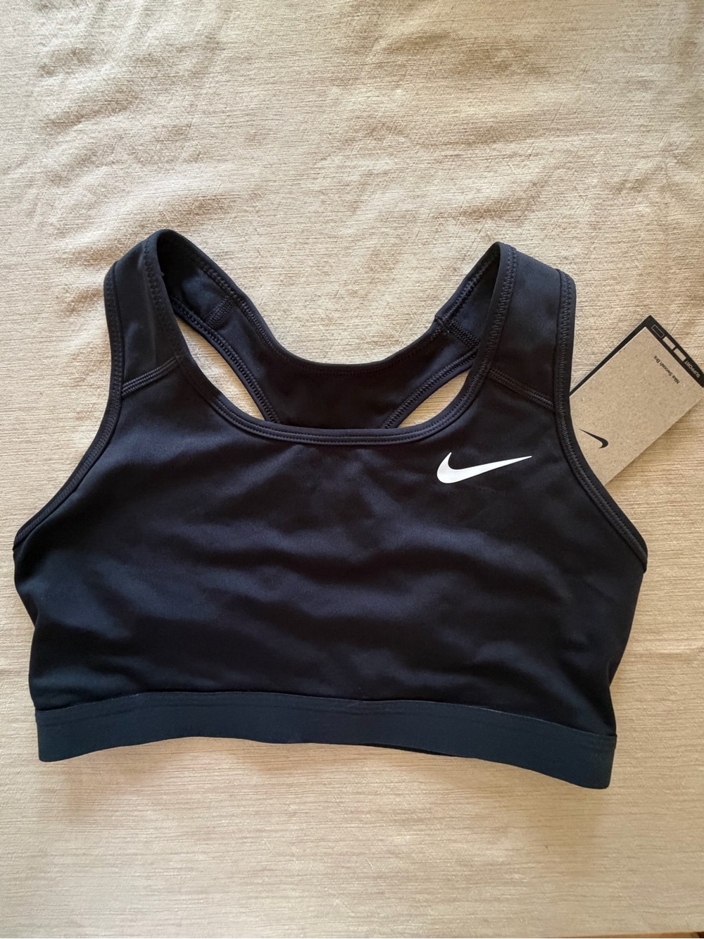 Nike Black Racerback Dri-FIT Logo Sports Bra